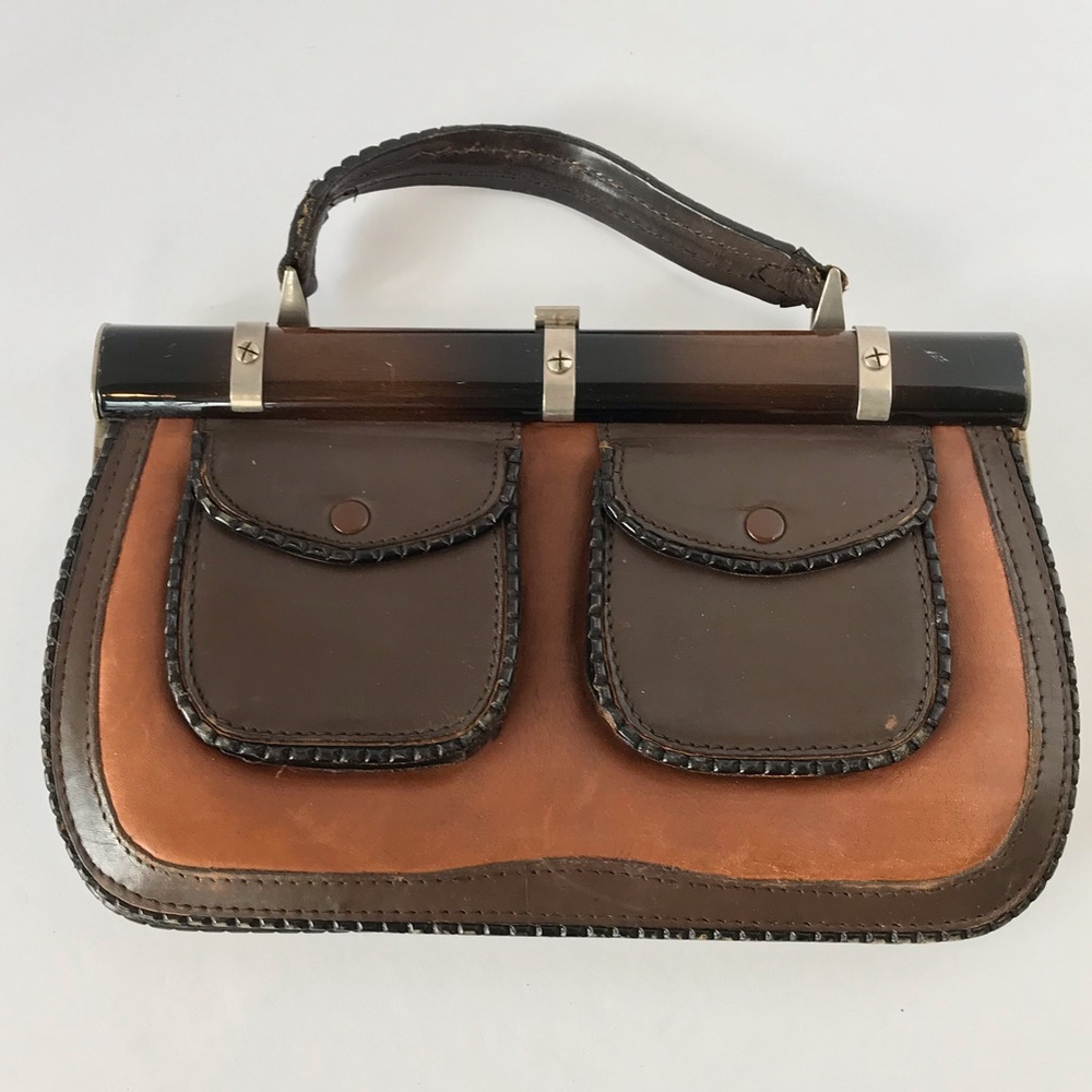Vintage Bloomingdales Brown Leather Handbag